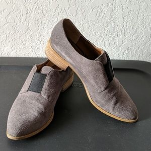 Gray seude loafer